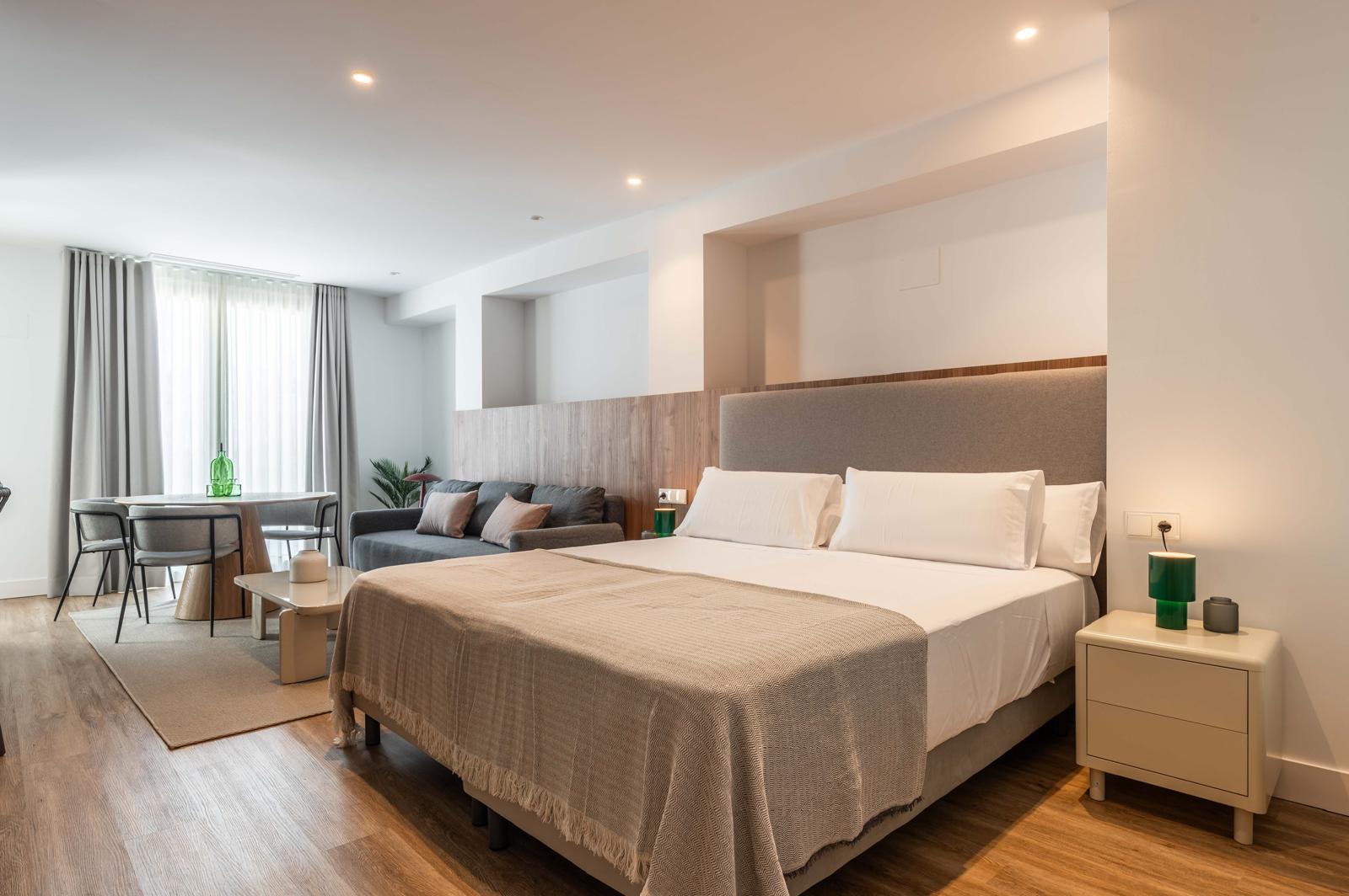 Apartamento boutique Cauce4 con cama, salón y cocina equipada